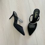 Lulus Black Tito Black Suede Rhinestone Pointed-Toe Mules Photo 3