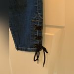 Banana Republic Dark Blue Lace-Up Skinny Ankle Jeans. Size-8 Photo 2
