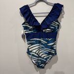 NWT Averie Size Large Retro One Piece in Alaska Print Blue White Photo 2