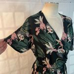 Babaton aritzia black floral true wrap sundress size medium Photo 2