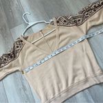 Free People Sweatshirt senorita crop pullover embroidered womens Cream (xsmall) Photo 3