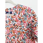 Lands' End Lands’ End Tropical Boho Linen Short Sleeve Floral Blouse XL Multicolor Vacation Photo 5