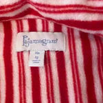 Pajamagram Pajamas Christmas Candy Cane Flannel Top Satin Shorts Size Large Red Photo 3