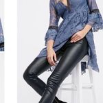 Free People NWT  Gilded Lace Victorian Dusty Blue Bow Tunic Mini Dress Small Photo 10