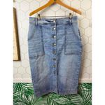Evereve Ever Dauntless Wash Denim Midi Skirt - Size - 32 Photo 6