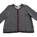 CJ Banks Anchor Navy Cardigan with White and Red Trim Nautical Coastal Size 1X Blue Photo 0