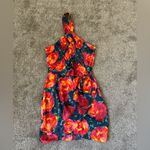 Cinq a Sept Trini Satin Floral Halter Neck Mini Wrap Dress 4 Red Photo 2