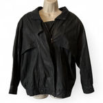 EXPRESS Vintage 90s Leather Bomber Jacket Photo 0