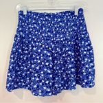 Aerie Smocked Floral High Waist Short Women's Small Blue Boho Dainty Whimsy Y2K Photo 4