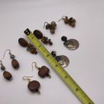 Lot Of 5 Costume Earrings Pierced Dangle Drop Brown / Earth Tones Photo 11