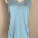 Van Heusen  Blue Crochet Trim Sweater Shell Sleeveless Sz Medium Photo 0