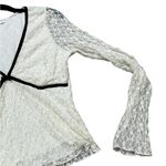 Womens Mesh Lace Velvet Babydoll Top Long Sleeve Y2K WhimsiGoth Size Medium Black Photo 5