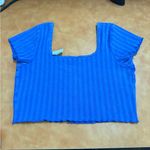 Aerie  Blue Striped Crop Top Photo 1