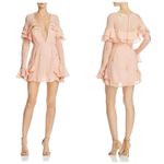 For Love & Lemons Gilded Star Mini Dress Size Medium Pink Silk Ruffle Cocktail Photo 15