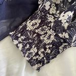 Socialite  Navy Floral Sheer Long Sleeve Bodysuit Photo 3