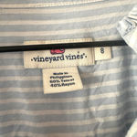 Vineyard Vines  Blue White Striped Ruffle Trim Button Down Shirt Size 8 Photo 3