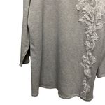 Lane Bryant  Lace Appliqué Light Gray One Cold Shoulder Sweatshirt Size 18/20 Photo 2