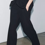 ZARA  Women’s Wide Leg Pleated Black Pants Photo 0