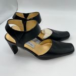 BELLINI Womens 6.5M Black Leather Square Toe Slingback Heels Elegant Party New Size 6.5 Photo 3