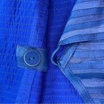 Neiman Marcus Blue Genuine Leather Striped Jacket S Photo 4