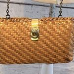 RATTAN PURSE Vintage w Chain Shoulder Strap Photo 0