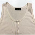 Bebe 2000s Women's Y2k white tank w/gold line ribbon detail Size S Photo 1