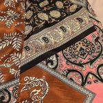 Gorgeous XXZ szM empire waist w/tie satiny paisley print dress hidden zipper EUC Brown Size M Photo 12