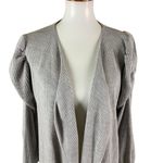 Anthropologie Gray Ribbed Open Front Cardigan Slouchy Soft Knit XS Photo 1