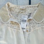 Daytrip Sheer Cream Button Front Lace Shirt NWT Photo 8