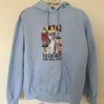 Gildan Taylor Swift Sky Blue Hoodie The Eras Tour Drawstring Concert Dates Back Sz M Photo 0