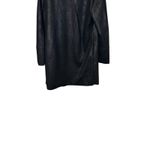 Tahari  Womens Jacket Open Front Mid Length Faux Leather Black Stretch Medium NWT Photo 10
