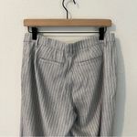 J.Jill Linen Stretch Gray Pinstriped Straight Leg Pants Size 8 Lightweight Photo 3