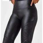 Spanx  Black Faux Leather Moto Leggings Size Large Biker Photo 1