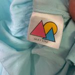 Silky Line Dress Medium Blue Pink Floral Crochet Rayon Swiss Dot Maxi Dress Photo 5