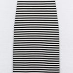 ZARA  Black and White Striped Midi Dress Photo 0