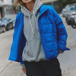 FP Movement Pippa Packable Puffer Jacket in Mid Atlantic Size XL Blue Photo 0