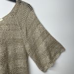 Faded Glory  Women’s Light Brown Knit Top Size M Medium Crochet Boho Sheer Casual Photo 2