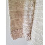 Miami  Women’s Medium M Cardigan Cream Lace Open Front 3/4 Sleeves Knit Photo 2