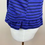 Anthropologie Cartonnier Striped Blazer Jacket S Blue Black Ruffle Stret… Photo 10