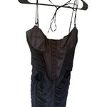 House Of CB Maya Black Ruched Midi Dress Photo 5