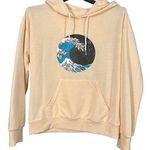 Women’s Small Hoodie with Japanese Wave Blue Photo 0