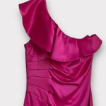 Laundry by Shelli Segal Ruffled One-Shoulder satin mini Dress barbie pink Photo 2