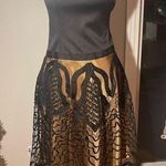 Laundry by Shelli Segal 𝅺BLACK/GOLD Satin Dress with Lace Embellishments Photo 0