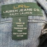 Ralph Lauren Lauren Jeans Co Shredded Sleeves Denim Lightweight Shirt Photo 6