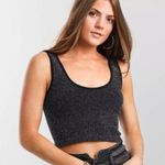 BKE Metallic Brami Crop Top Tank Size Medium/Large Bkessentials Stretch Ribbed Photo 0