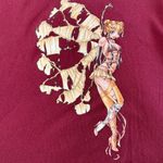 VTG Y2K Doe Mighty Fine Baby Tee Shirt Womens S Fairy Graphic Red Gothic Grunge Photo 3