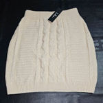 Lulus NWT ‎ Womens Cream Knit Sweater Skirt Small Photo 0