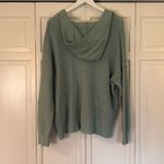Aerie  mint waffle collared hooded sweater size small Photo 4