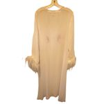 Cerie Long Embroidered Robe with‎ Maribou Trim Size L Photo 6