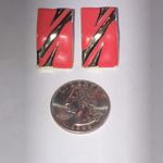 Elegant Vintage Silver Tone and Coral Enamel Earrings Pink Photo 1